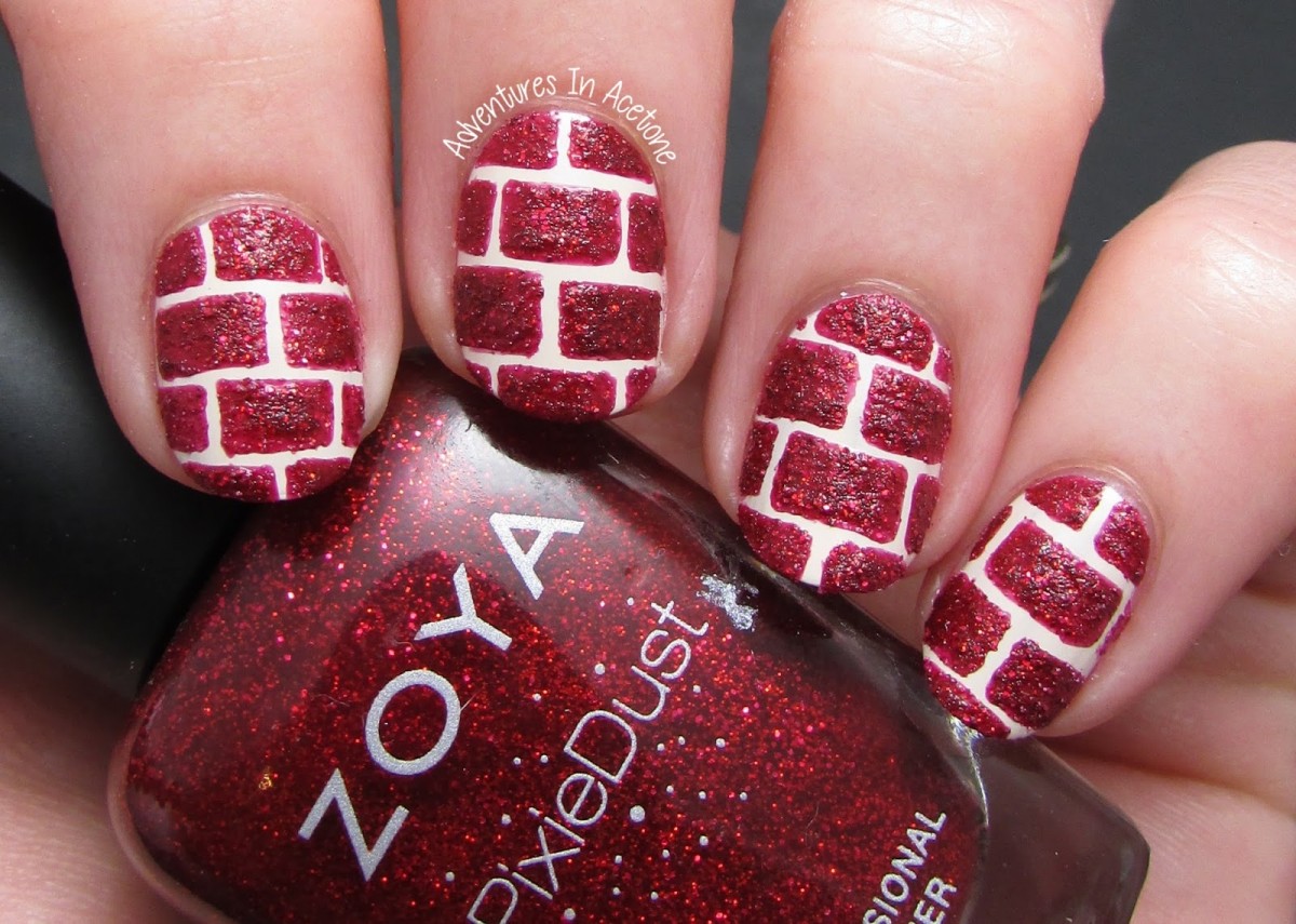 The Digital Dozen DOES Texture, Day 3 Brick Nail Art! Adventures In
