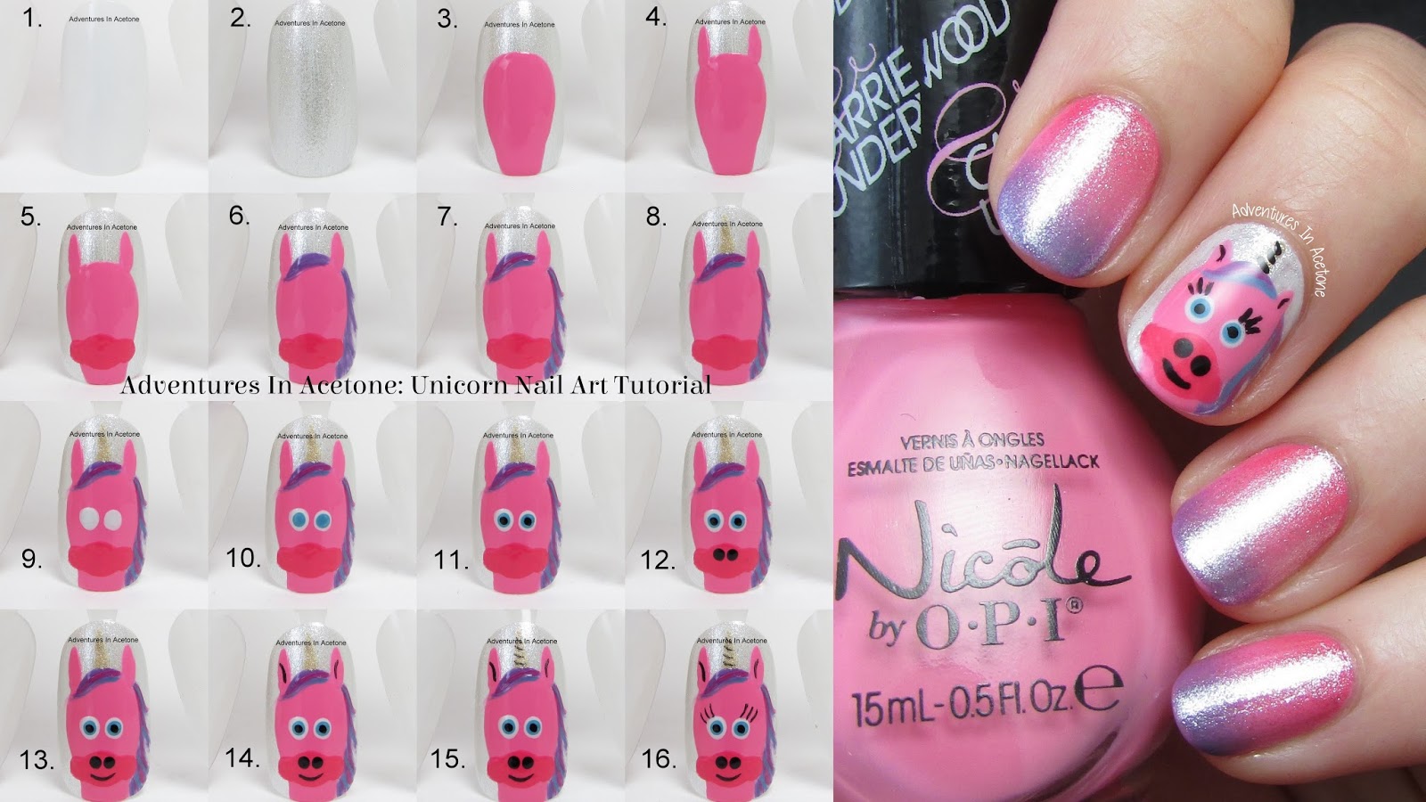 Tutorial Tuesday: Unicorn Nail Art! - Adventures In Acetone