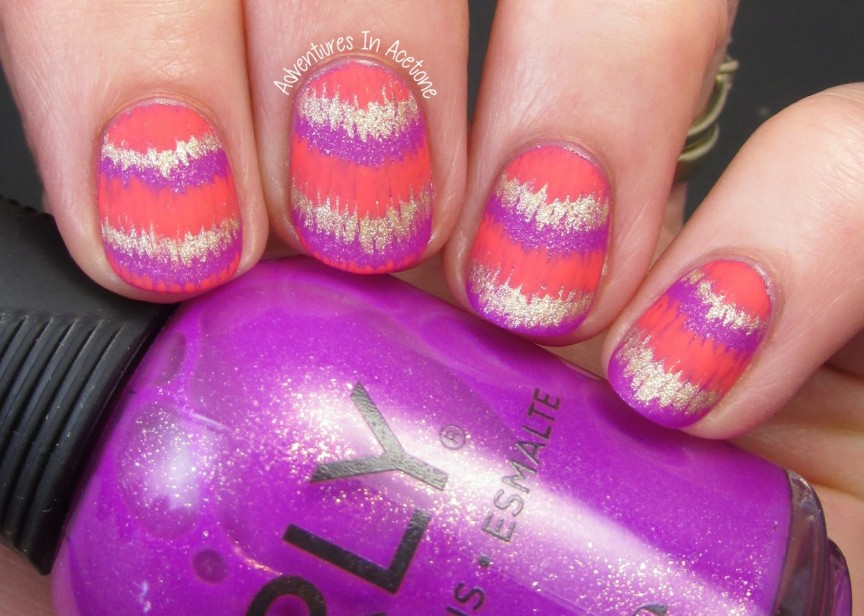 9. Pink and Yellow Chevron Nail Art - wide 6