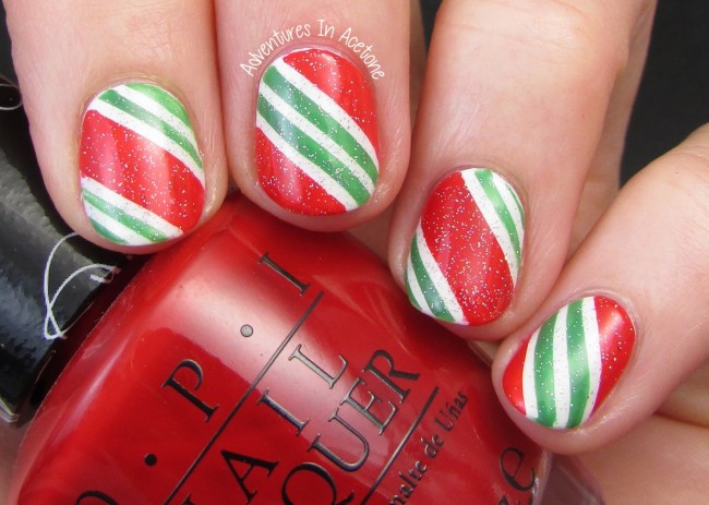 1. Red and White Striped Candy Cane Nail Design - wide 3