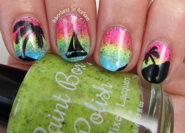 Paint Box Polish North Shore Collection Sunset Nail Art 1