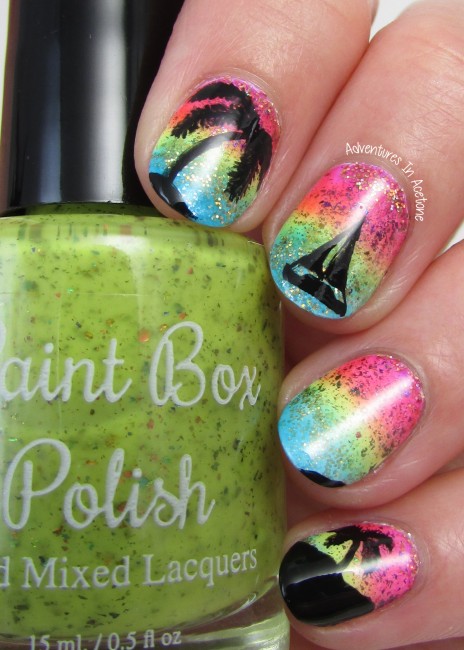 Paint Box Polish North Shore Collection Sunset Nail Art 2