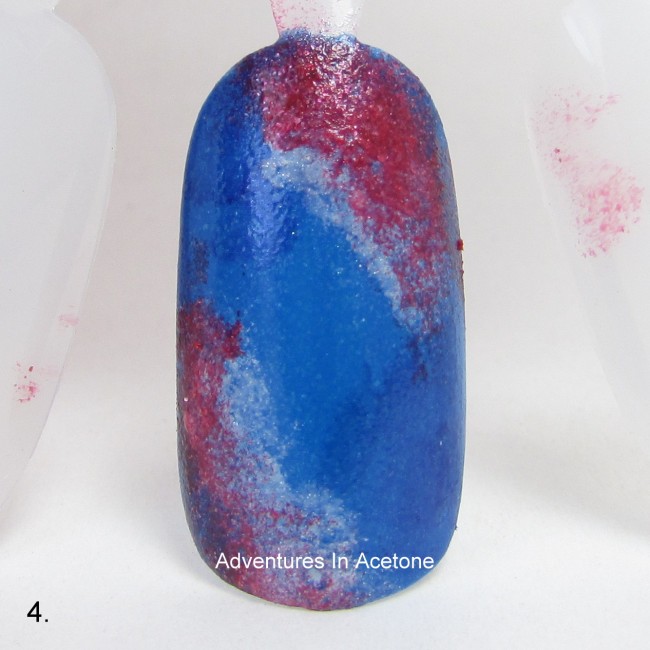 Patriotic Galaxy Nail Art Tutorial step 4