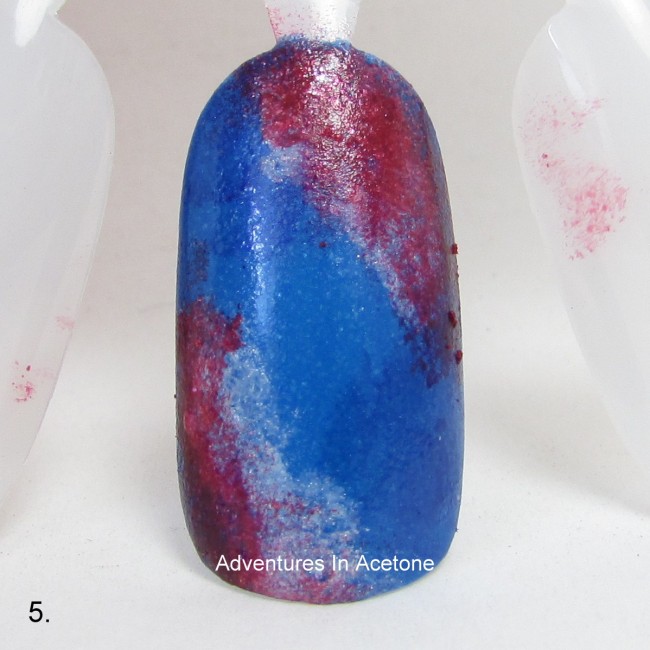 Patriotic Galaxy Nail Art Tutorial step 5