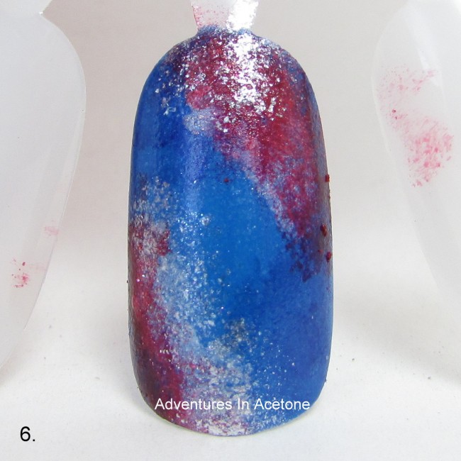 Patriotic Galaxy Nail Art Tutorial step 6