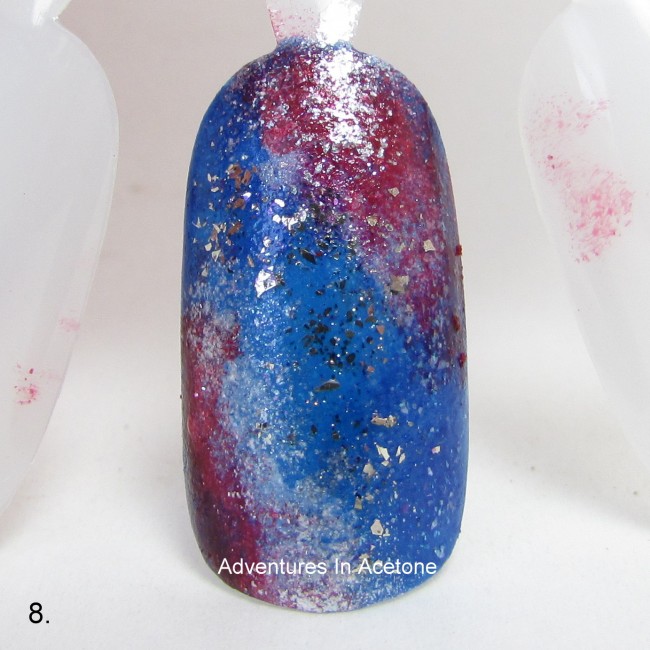 Patriotic Galaxy Nail Art Tutorial step 8