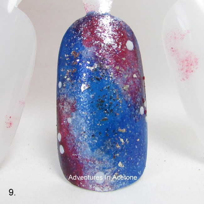 Patriotic Galaxy Nail Art Tutorial step 9