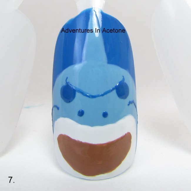 Bruce the Shark Nail Art Tutorial step 7