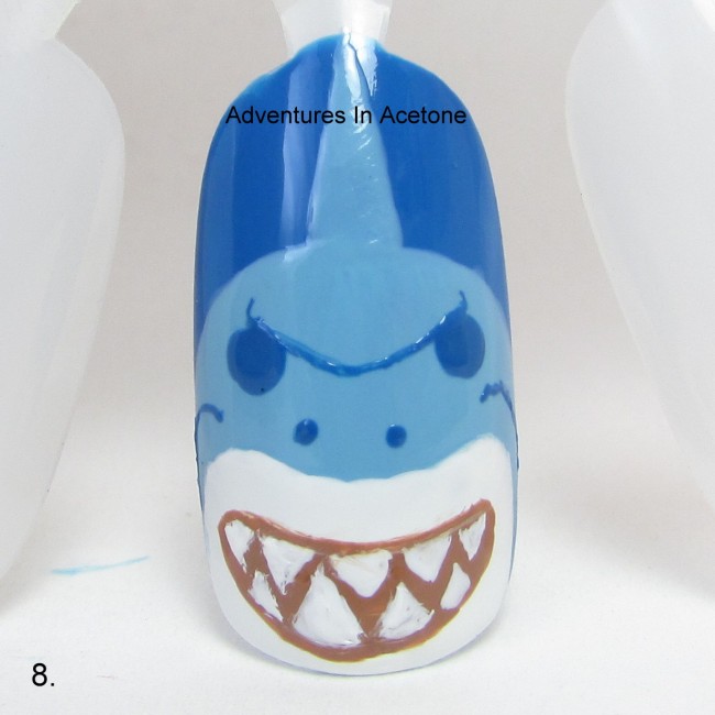 Bruce the Shark Nail Art Tutorial step 8