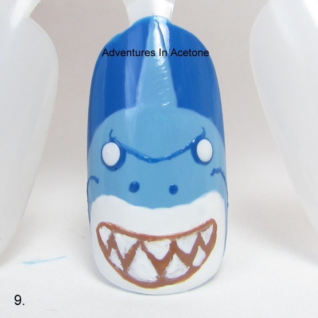 Bruce the Shark Nail Art Tutorial step 9