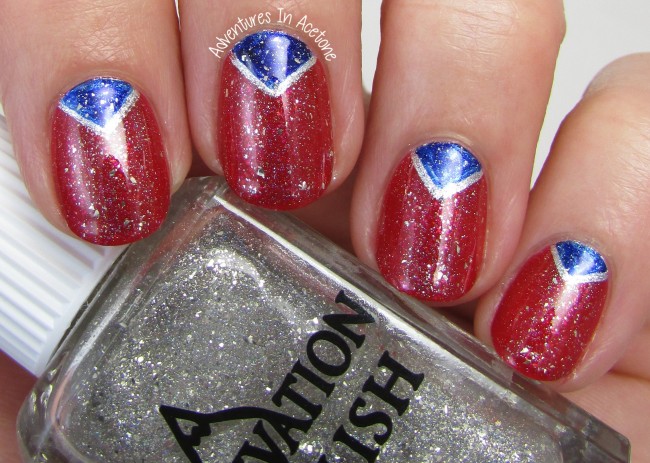 Fourth of July Nail Art half moon 2