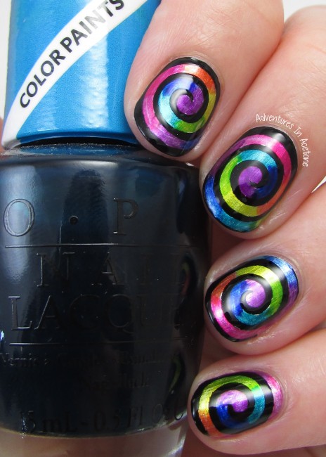 OPI Color Paints Groovy Swirl Nail Art 1