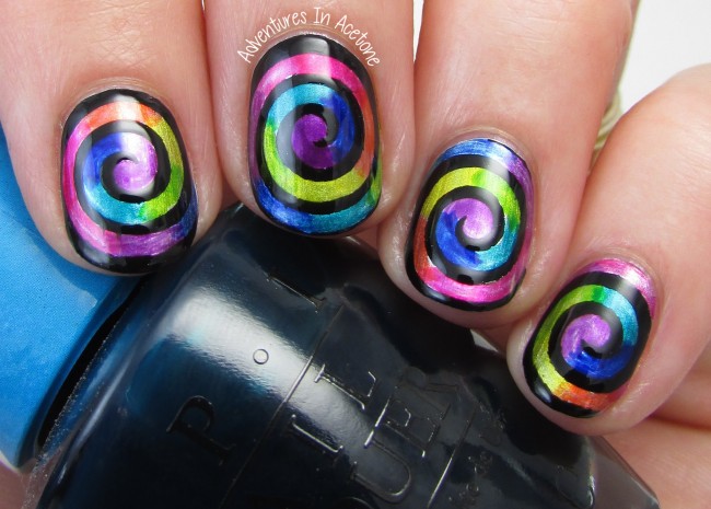 OPI Color Paints Groovy Swirl Nail Art 2