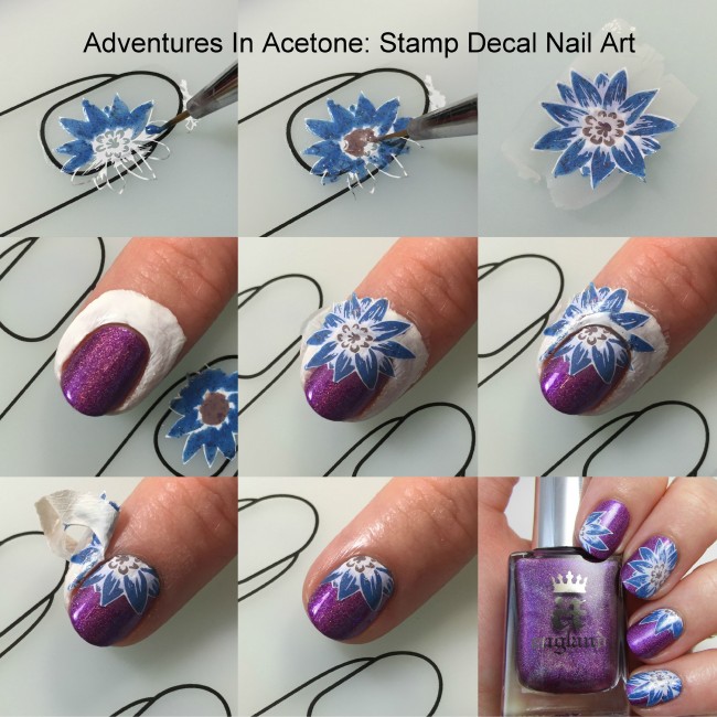 Stamping Decal Floral Nail Art collage2