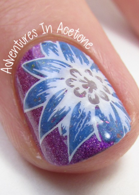 Stamping Decal Floral Nail Art macro