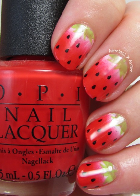 Strawberry Stamp Decal Nail Art 2