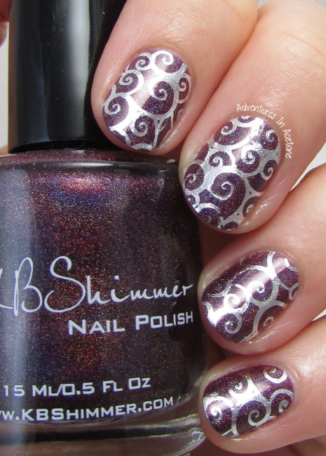 KBShimmer Fig-Get About it with Silver Swirl Water Decal 1-001