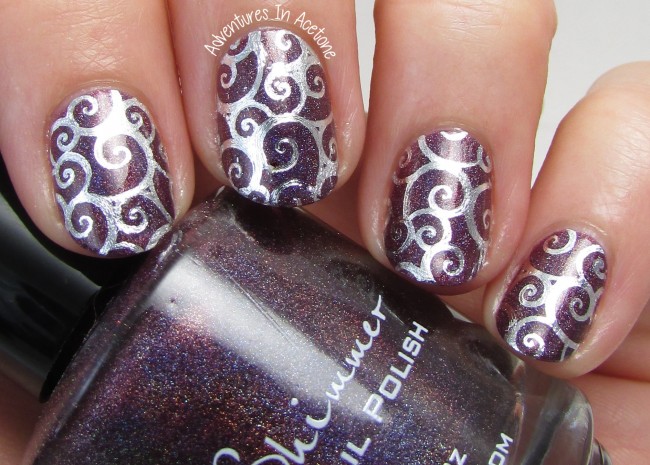 KBShimmer Fig-Get About it with Silver Swirl Water Decal 2