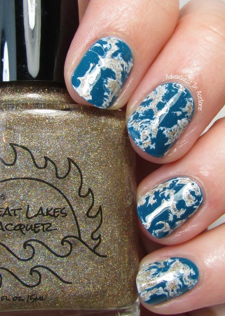 Great Lakes Lacquer November Duo Spray Marble nail art 1