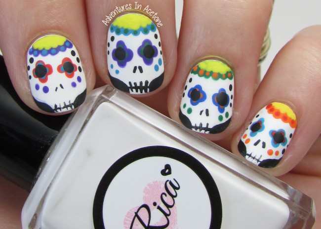 Sugar Skull Nail Art 1