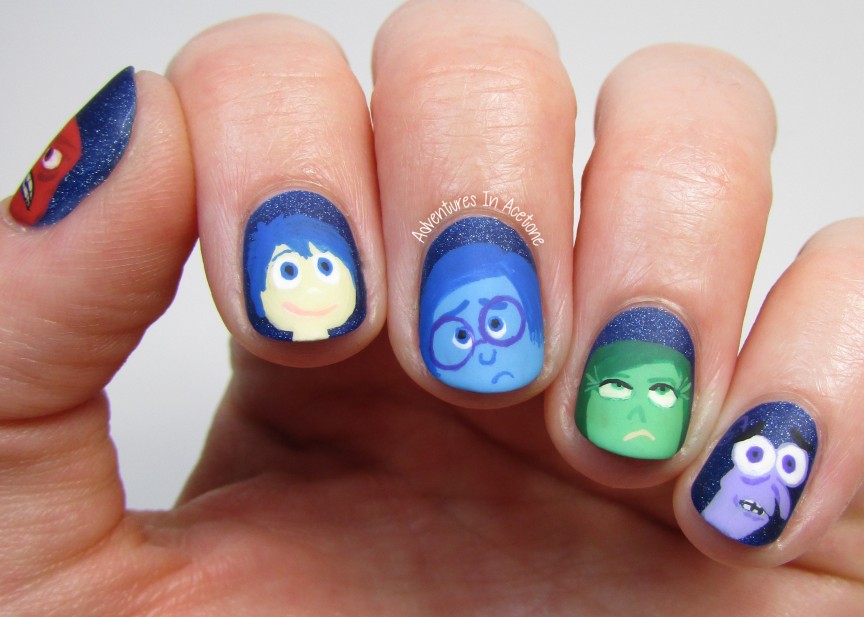 40 Great Nail Art Ideas, Cartoons & Comics: Inside Out Nail Art! -  Adventures In Acetone