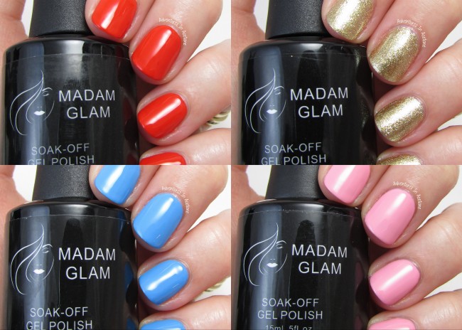 Madam Glam Soak Off Gel collage