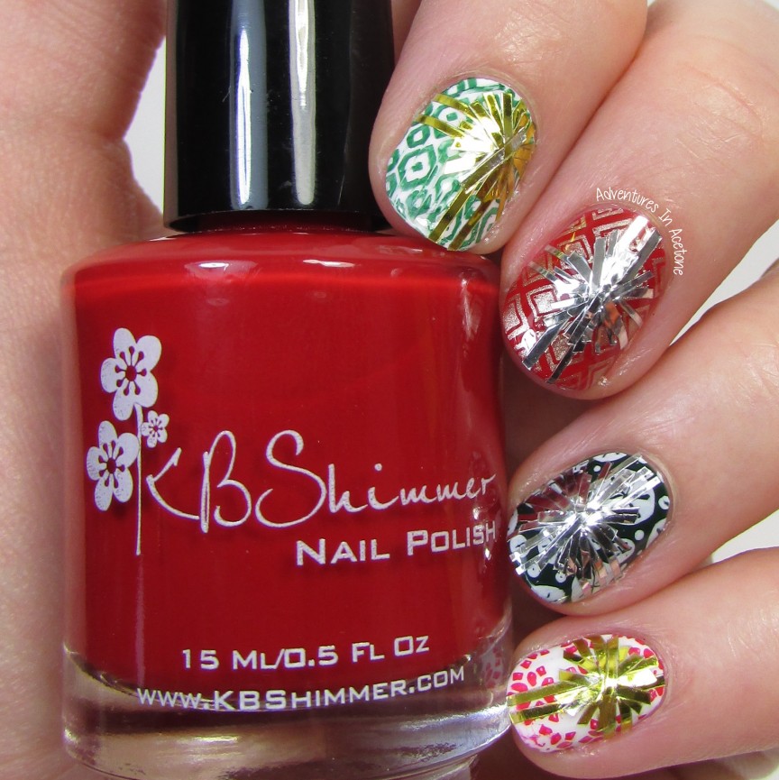 The Digital Dozen DOES Traditions, Day 5 Gift Wrap Nail Art (40 Great