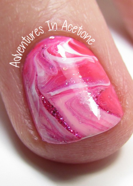 Dry Marble Nail Art with OPI Hello Kitty 3