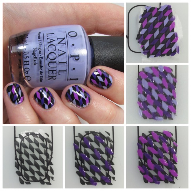 Geometric Purple Nail Art UberChic Collage