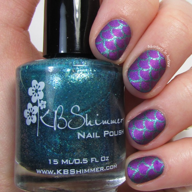 Purple Mermaid Scale Nail Art 1