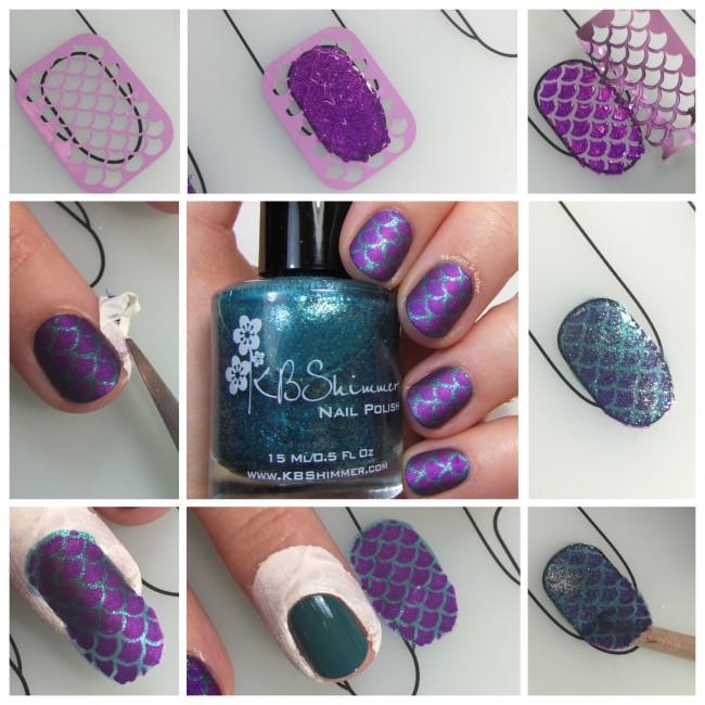 Purple Mermaid Scale Nail Art tutorial