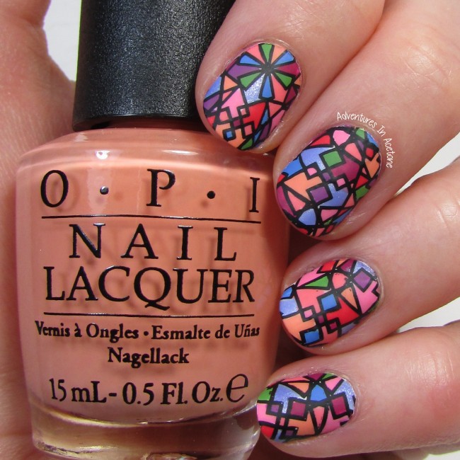 UberChic 6-02 Stained Glass Nail Art 1