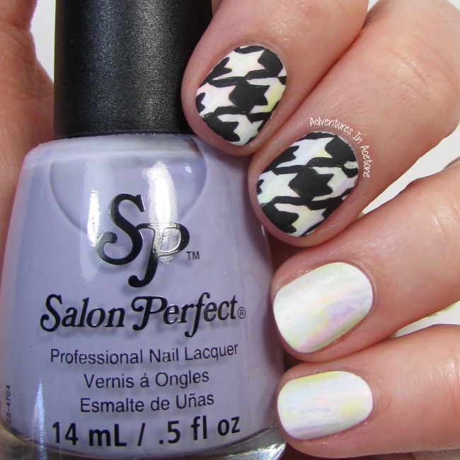 Freehand Houndstooth Pastel Nail Art 1