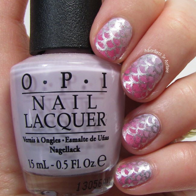 Pink and Lilac Gradient Mermaid Scale Nail Art 1