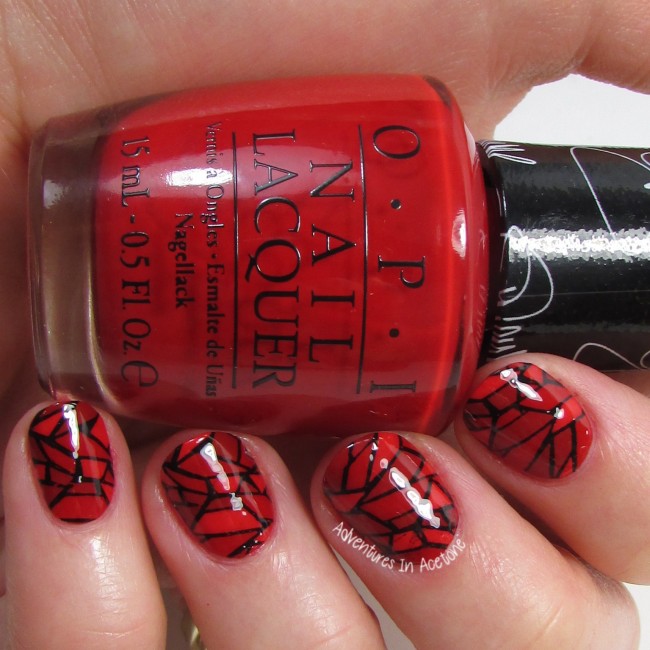 Red Mosaic Nail Art 2