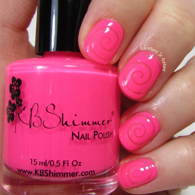 Hot Pink Negative Space Spirals 1