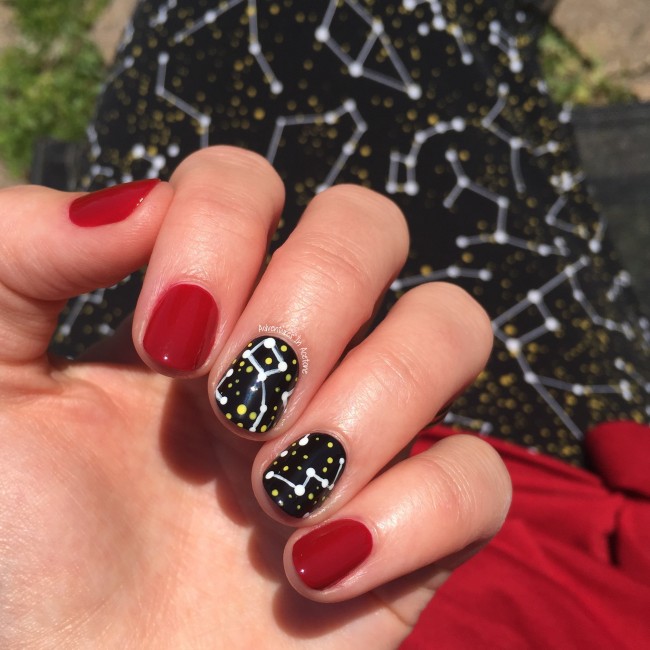 LuLaRoe Constellation Maxi inspired nail art 3-001