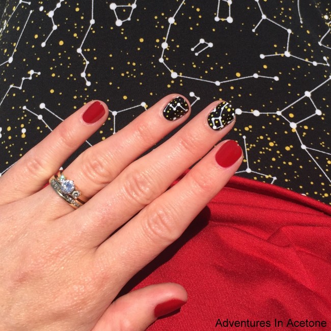 LuLaRoe Constellation Maxi inspired nail art 4