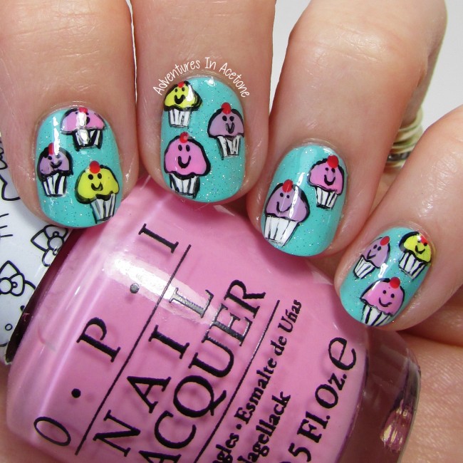 Whimsical Cupcake Nail Art 1-001