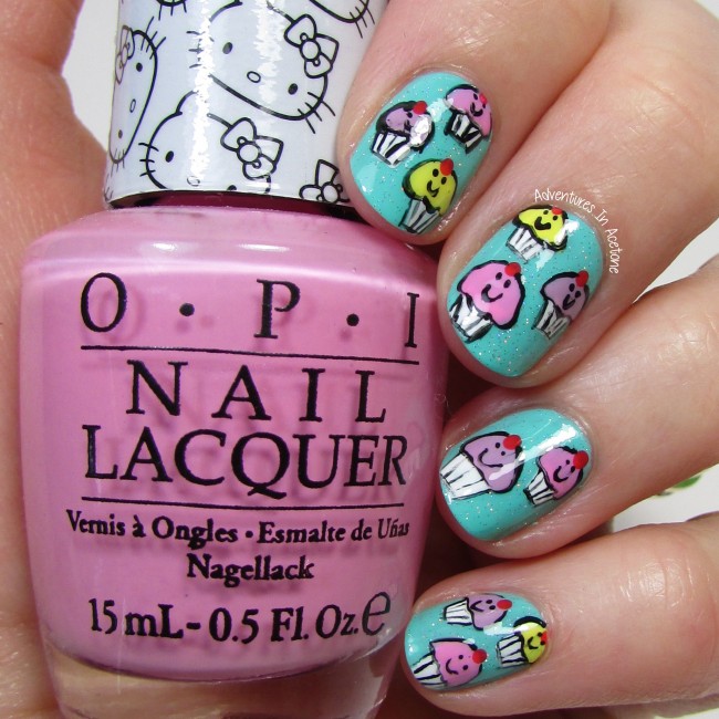 Whimsical Cupcake Nail Art 2