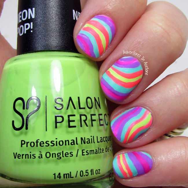 Whimsical Stripes Nail Art 1