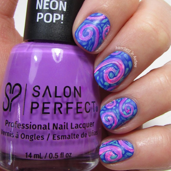 Whimsical Swirls Nail Art 2