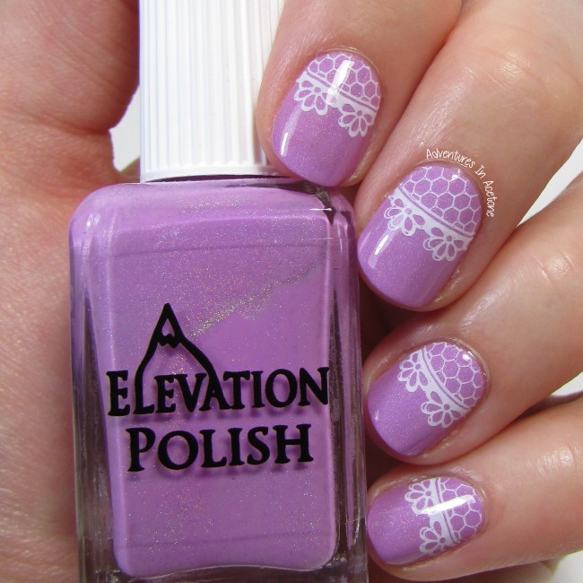 Elevation Polish North Yungas Road and Lace Half Moon Nail Art 2