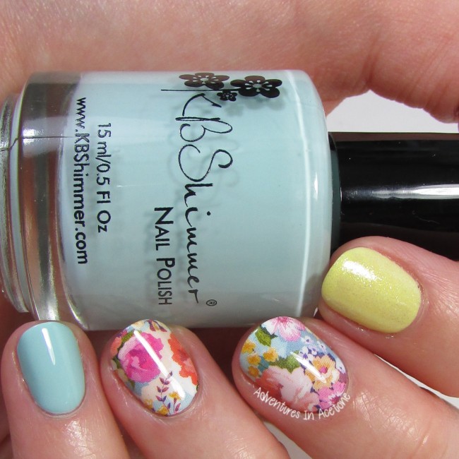 KBShimmer Pastel Floral Water Slide Decal 1