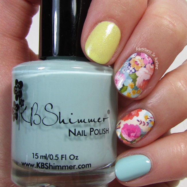 KBShimmer Pastel Floral Water Slide Decal 2