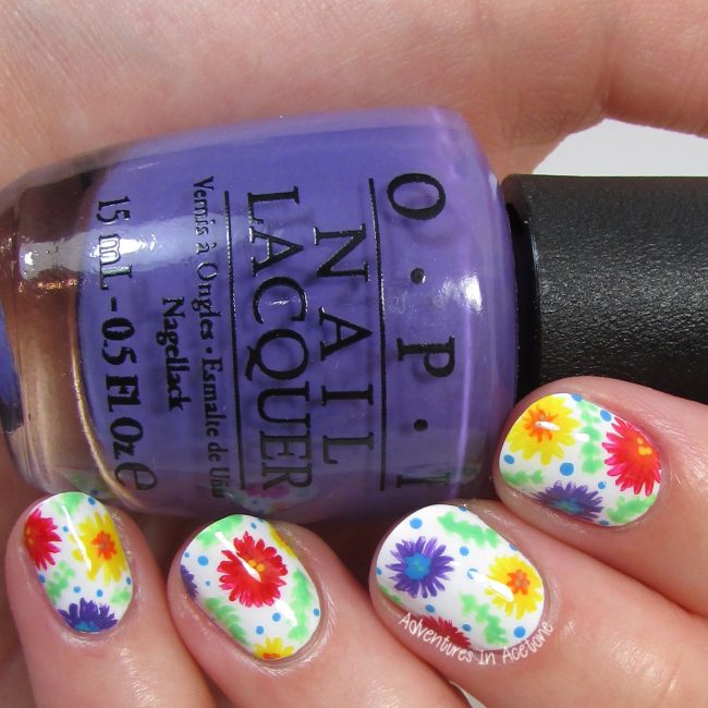 Rainbow Floral Nail Art 2-001