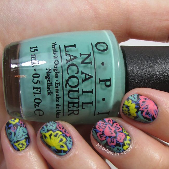 LuLaRoe Floral Leggings Inspired Nail Art! - Adventures In Acetone