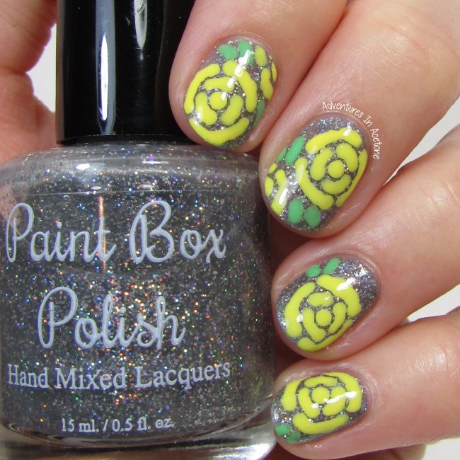 Yellow Roses Nail Art 1