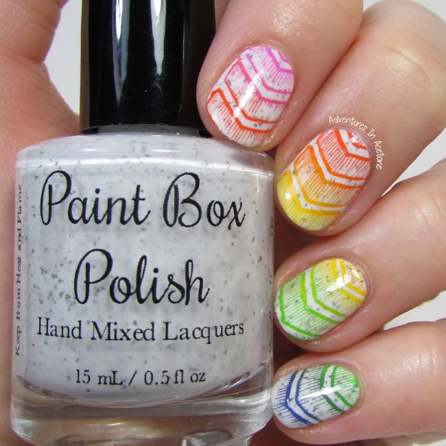 Rainbow Chevron Nail Art 1